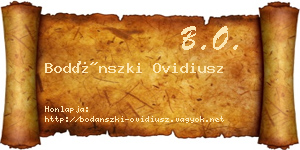 Bodánszki Ovidiusz névjegykártya